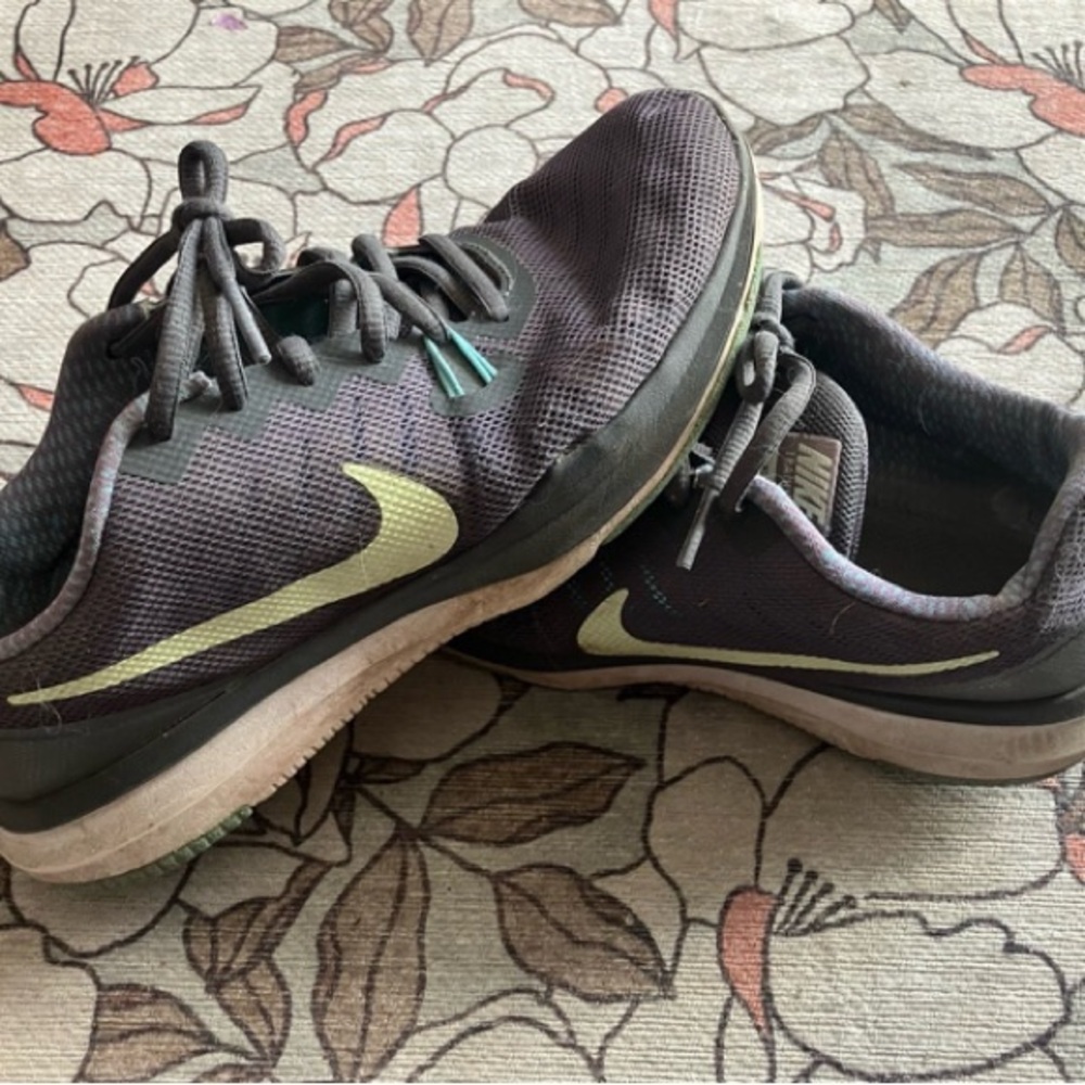Women’s Nike Black and Lime Athletic Running Shoes